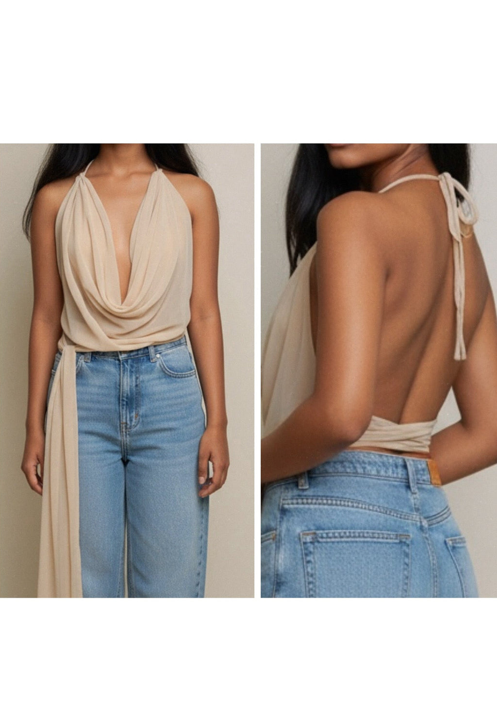 The halter drape